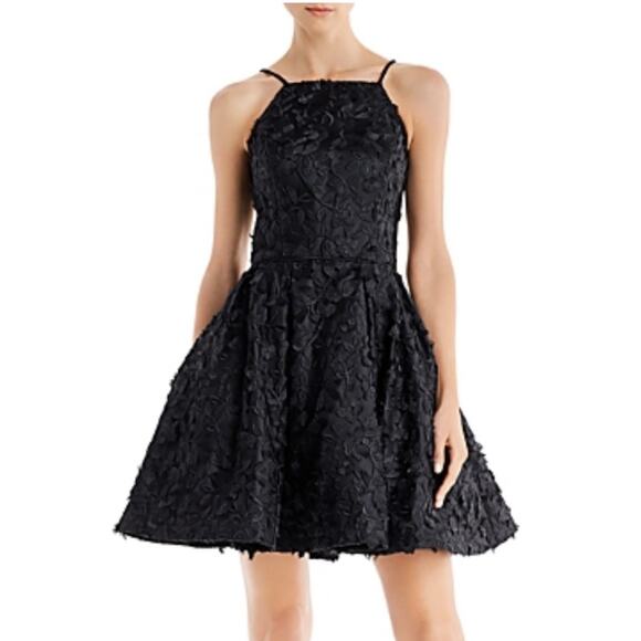 Aqua Dresses & Skirts - AQUA Embroidered Lace Fit and Flare Mini Cocktail Dress Black Size 8 LBD